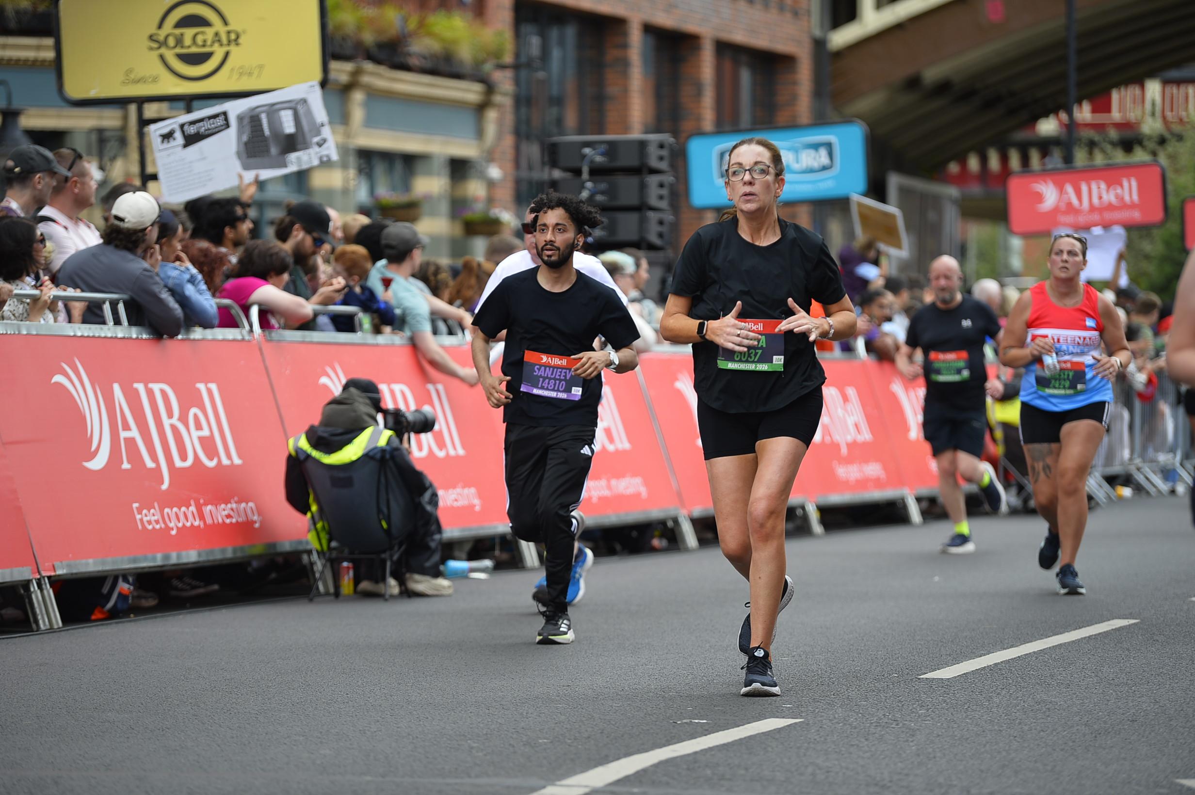 Crowds lining the final stretch of the AJ Bell Great Manchester Run